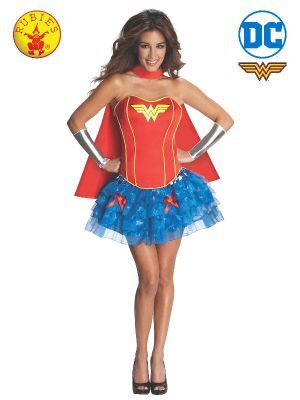 DC Wonder Woman Adult Bustier Costume w/Leggings and Tiara