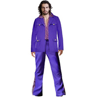 70's Purple Safari Style Mens Suit Large & XLarge