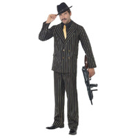 Gold Pinstripe gangster suit costume