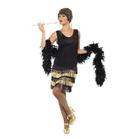1920s Fringed Flapper Gold and black