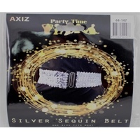 SILVER SEQUIN BELT STRETCHY