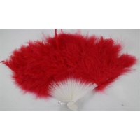 1920s Glamour Red Feather Fan