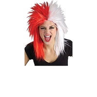SPORT FANATIC RED/WHITE WIG - ADULT