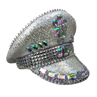 Silver sequin festival hat