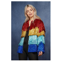 Deluxe blue multi coloured tinsel jacket