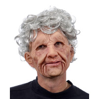Old Woman, Supersoft Old Lady Latex Face Mask with Mouth Movement