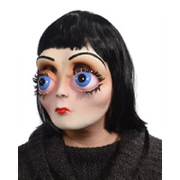 Big Eyes, Latex Female Woman Young Lady Character with Attached Wig