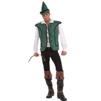 Robin Hood Hat Vest Boot Tops Costume Kit