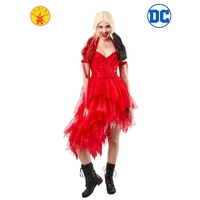 HARLEY QUINN RED DRESS COSTUME, ADULT