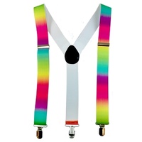 Neon Rainbow Stretch Braces/Suspenders