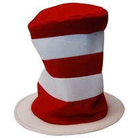 Plush Cat in the Hat Red White Striped