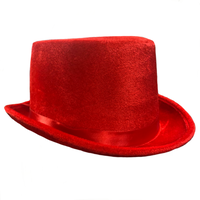 RED Velvet Effect Top Hat