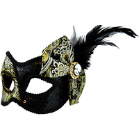 Black & Brocade Masquerade Mask Glasses Style