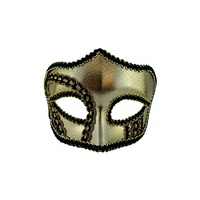 Mens Masquerade Mask Gold Black Glasses Style