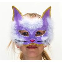 Clever Cat Mask in Lilac with Whiskers