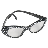 60's Black Polka Dot Party Glasses