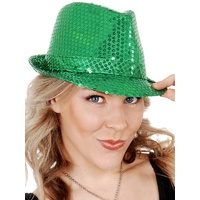 Green Sequin Classic Trilby Hat [Colour:Oz Green]