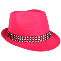 Trilby Hat - Hot Pink -Bling Band