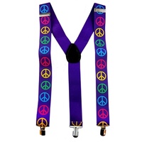 Hippie Peace Sign Woodstock Braces/Suspenders