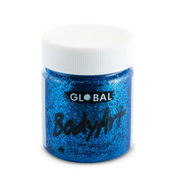 GLOBAL BODYART Face and Body Paint 45ml Tub BLUE GLITTER