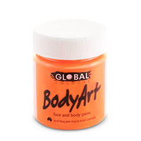 GLOBAL BODYART Face and Body Paint 45ml Tub FLUORO ORANGE