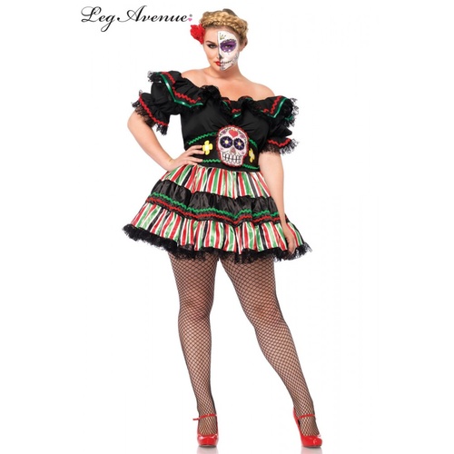 Day of the Dead Curvy Doll 2 PIece Costume