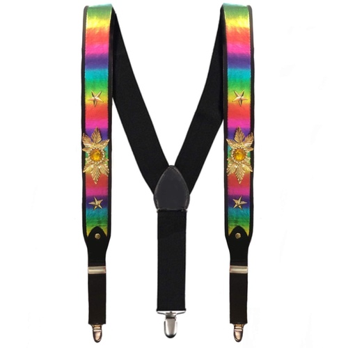 Rainbow Mardi Gras Festival Suspenders/Braces