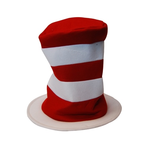 Plush Cat in the Hat Red White Striped