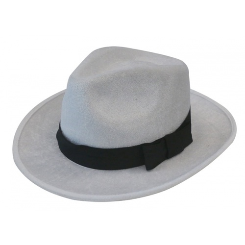 Deluxe Velour White Gangster Hat