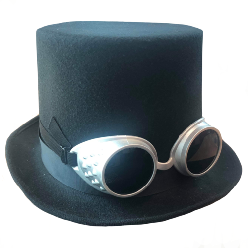 Deluxe Steampunk Top Hat with Goggles