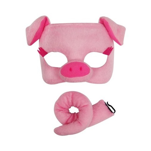 Deluxe Animal Mask & Tail Set Pig
