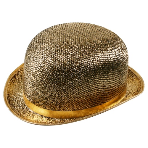 Bowler Hat Gold Tinsel