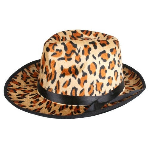 Leopard Skin Gangster Hat - Big Party Oz | Big Wig Australia