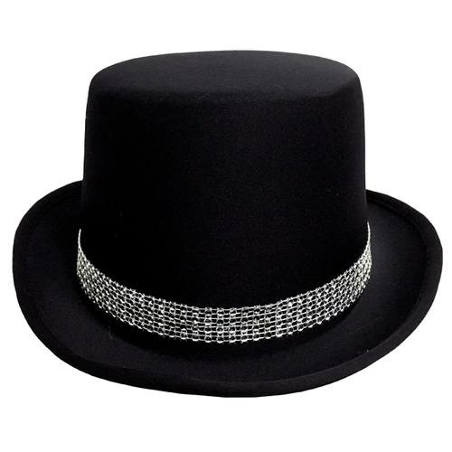 Top Hat Black with Diamante Band