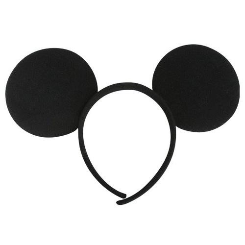 Mouse Ears Fabric Black Headband