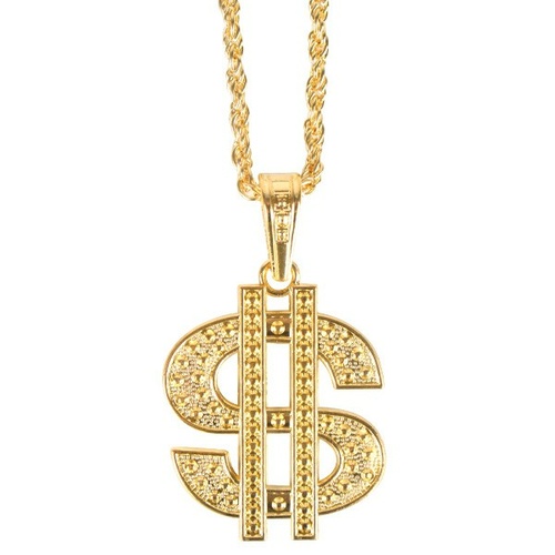 Dollar Sign Pendant Necklace Gold