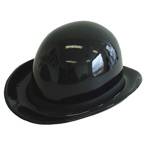 Shiny Black Bowler Hat