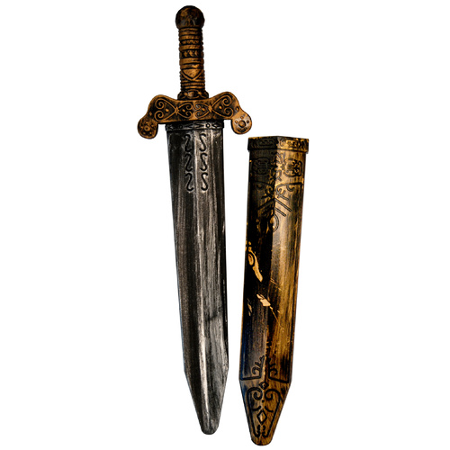 Bronzed Roman Sword w/Scabbard Party Prop
