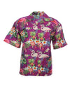 Hawaiian shirt purple w/ pineapples and birds