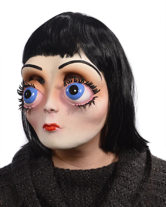 Big Eyes, Latex Female Woman Young Lady Character with Attached Wig