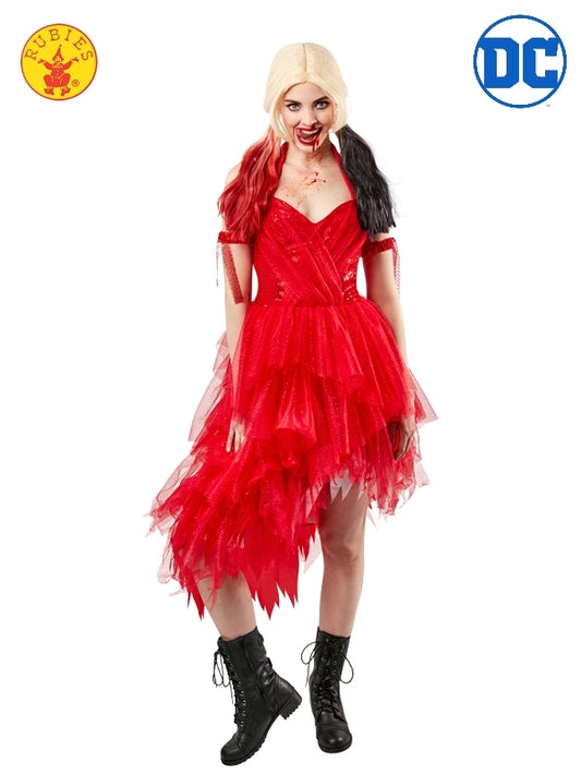 HARLEY QUINN RED DRESS COSTUME, ADULT