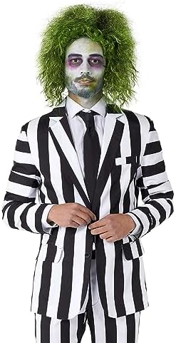 Beetlejuice black and white stripe deluxe suit